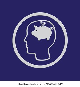 Piggy bank vector icon 