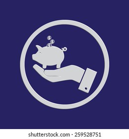Piggy bank vector icon 