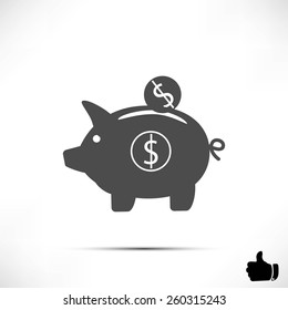 piggy bank vector icon