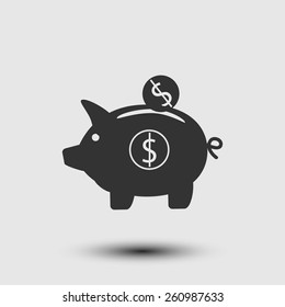 piggy bank vector icon