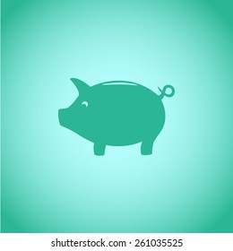 Piggy bank vector icon 