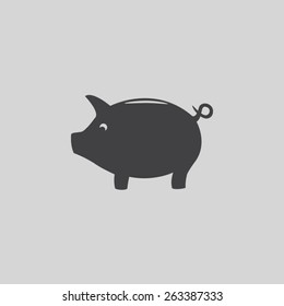 Piggy bank vector icon 
