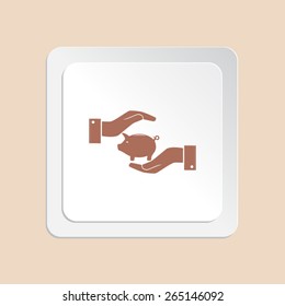 Piggy bank vector icon 