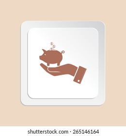 Piggy bank vector icon 