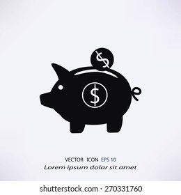 piggy bank vector icon