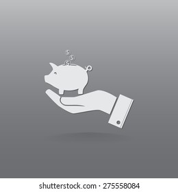 Piggy bank vector icon 
