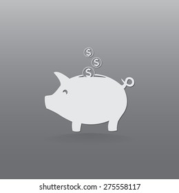 Piggy bank vector icon 
