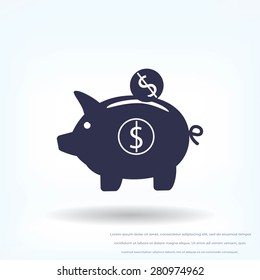 piggy bank vector icon