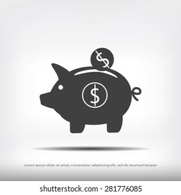 piggy bank vector icon