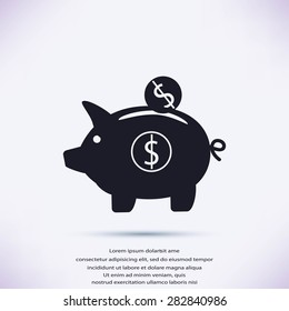 piggy bank vector icon