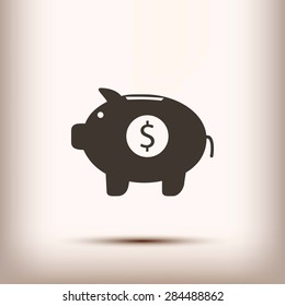 Piggy bank vector icon