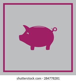 Piggy bank vector icon 