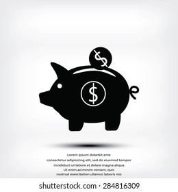 piggy bank vector icon