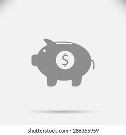 Piggy bank vector icon