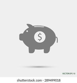 Piggy bank vector icon