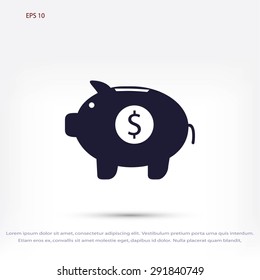 Piggy bank vector icon