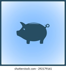 Piggy bank vector icon 