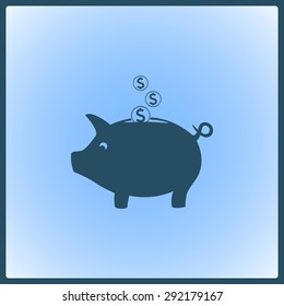Piggy bank vector icon 