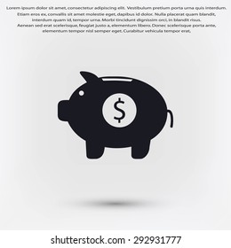 Piggy bank vector icon