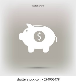 Piggy bank vector icon