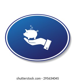 Piggy bank vector icon 