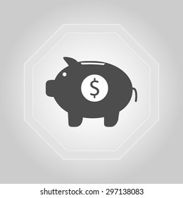 Piggy bank vector icon
