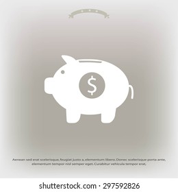 Piggy bank vector icon