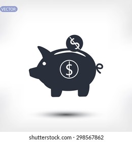 piggy bank vector icon