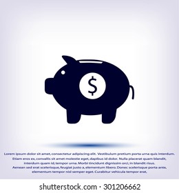 Piggy bank vector icon