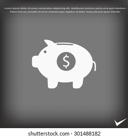 Piggy bank vector icon
