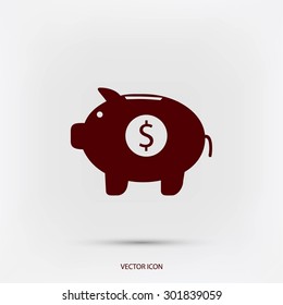 Piggy bank vector icon