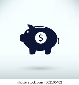 Piggy bank vector icon