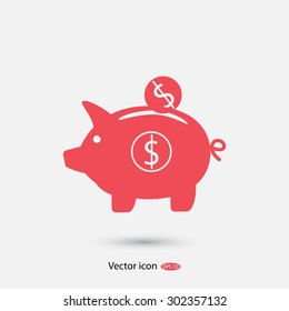 piggy bank vector icon
