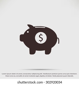 Piggy bank vector icon