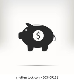 Piggy bank vector icon