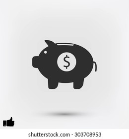 Piggy bank vector icon
