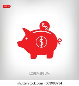 piggy bank vector icon