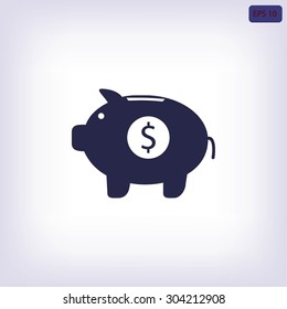 Piggy bank vector icon