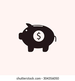 Piggy bank vector icon