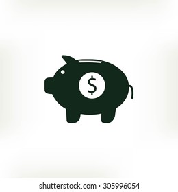 Piggy bank vector icon