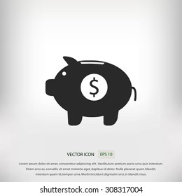 Piggy bank vector icon