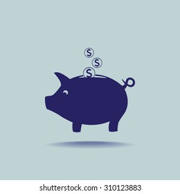 Piggy bank vector icon 