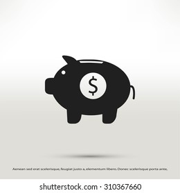 Piggy bank vector icon