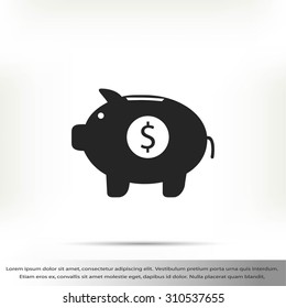 Piggy bank vector icon
