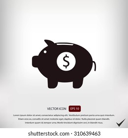Piggy bank vector icon