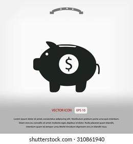 Piggy bank vector icon