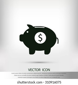 Piggy bank vector icon