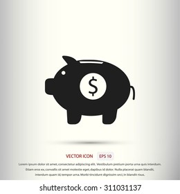 Piggy bank vector icon