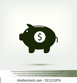 Piggy bank vector icon