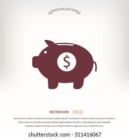 Piggy bank vector icon